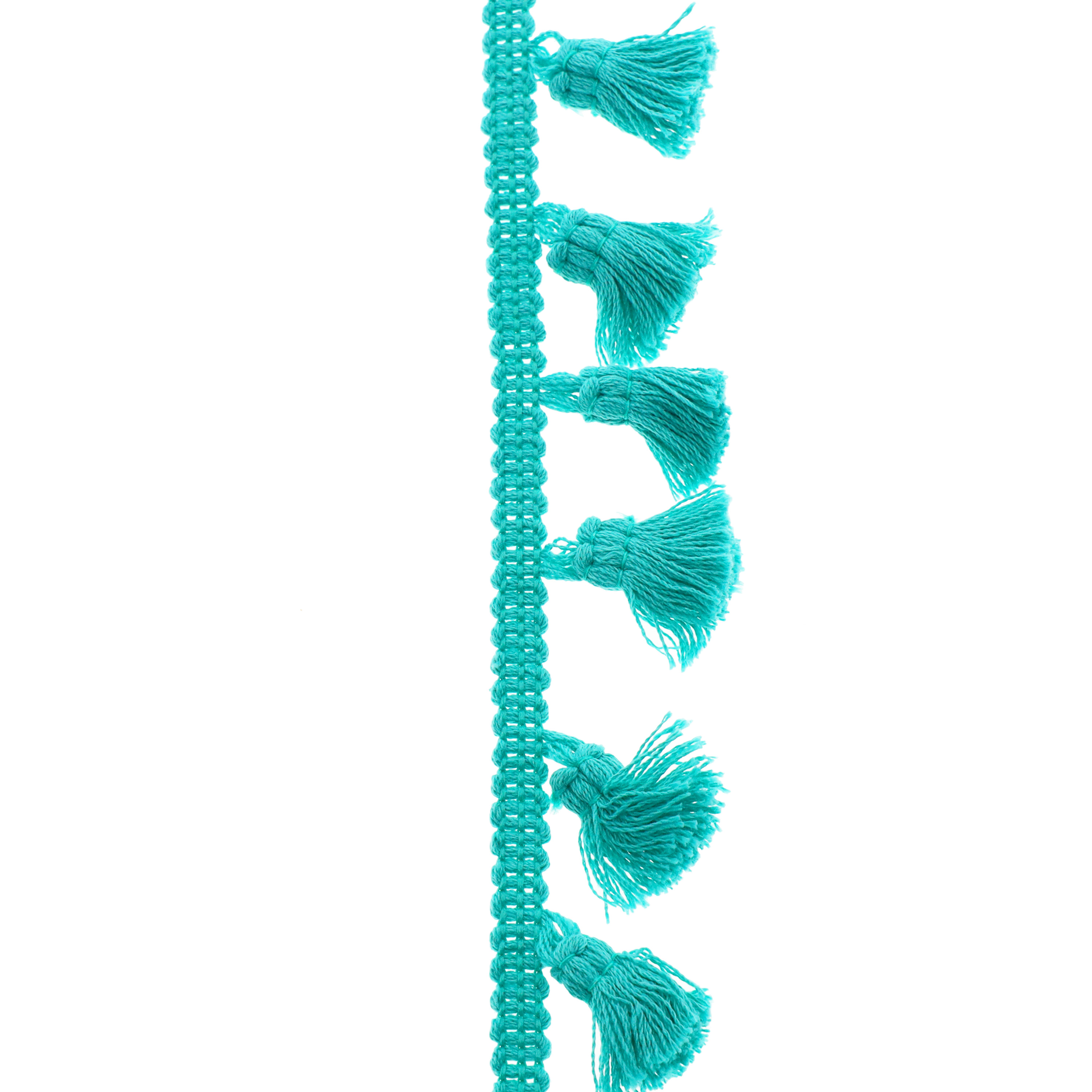 Simplicity Trim, Teal 1 1/4 inch Mini Tassel Fringe Trim Great for Apparel,  Home Decorating, and Crafts, 2 Yards, 1 Each